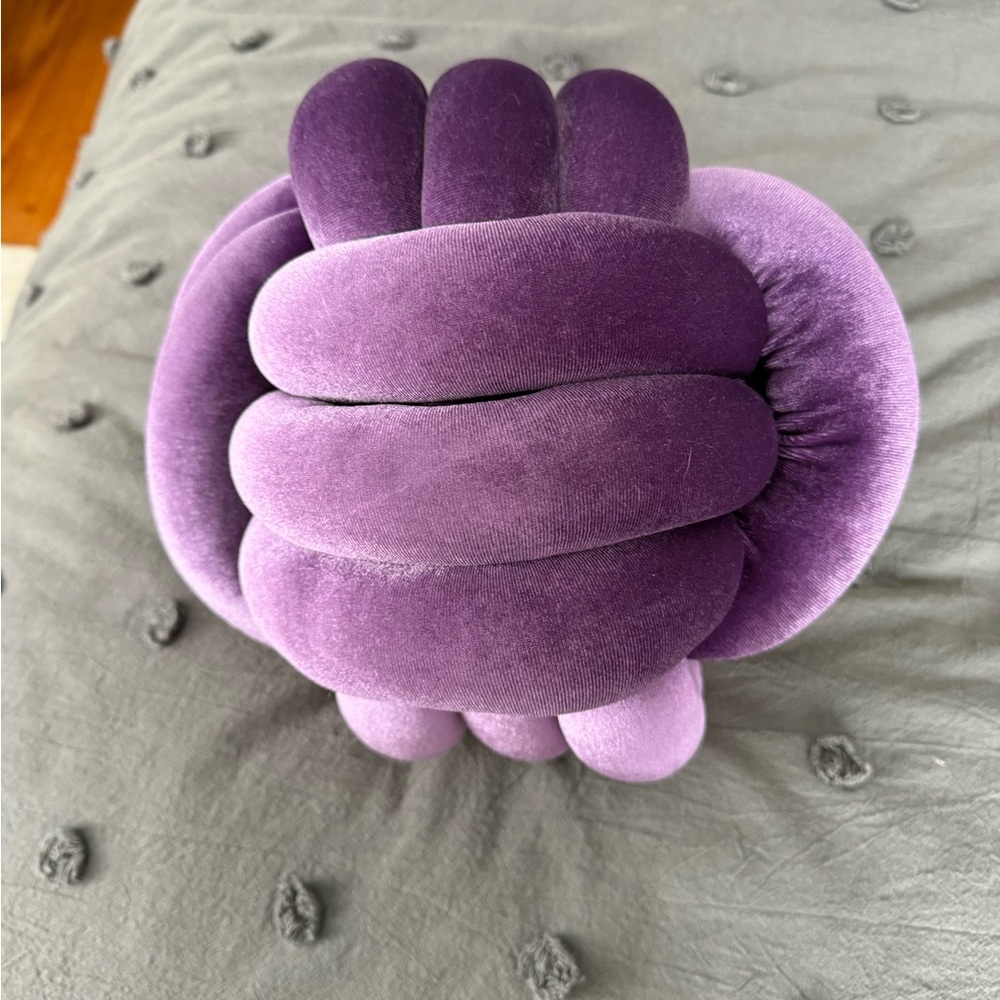 Purple Velvet Knot Pillow